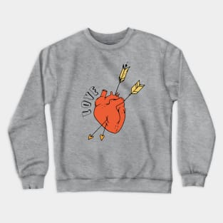 Love Hurts | Heart | Arrows | Red Crewneck Sweatshirt